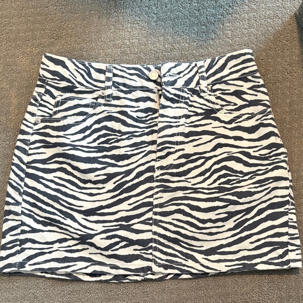 ASOS Monochrome Zebra Print Mini Skirt
